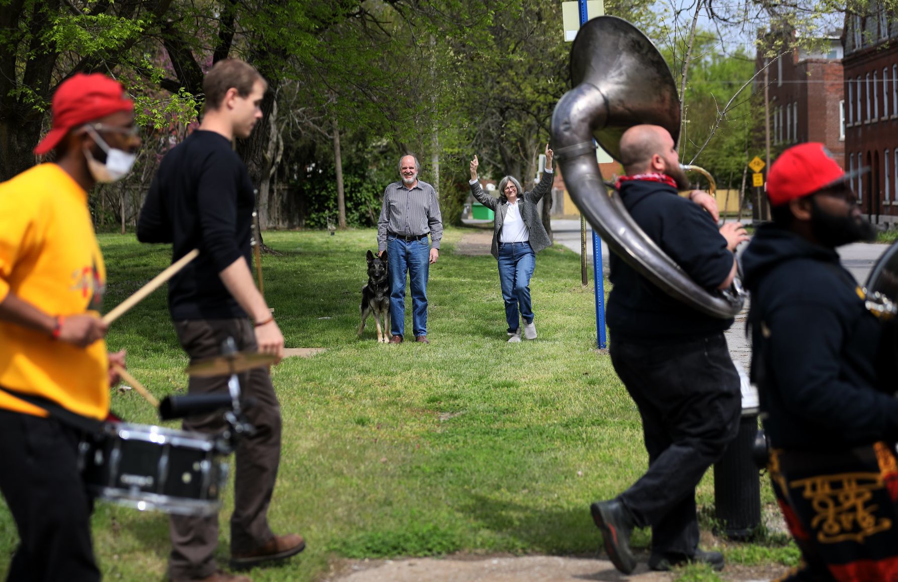 Red and Black Brass Band rolls through the Old North St. Louis